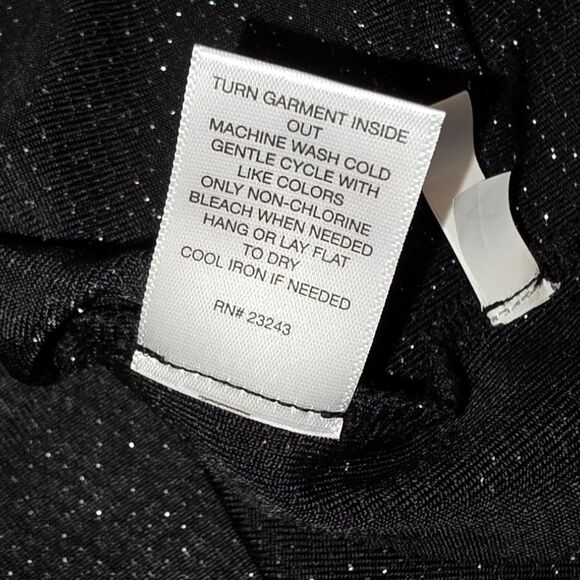 New York & Company Black Asymmetrical Glitter Poncho Tunic Top Size Large - Picture 7 of 7